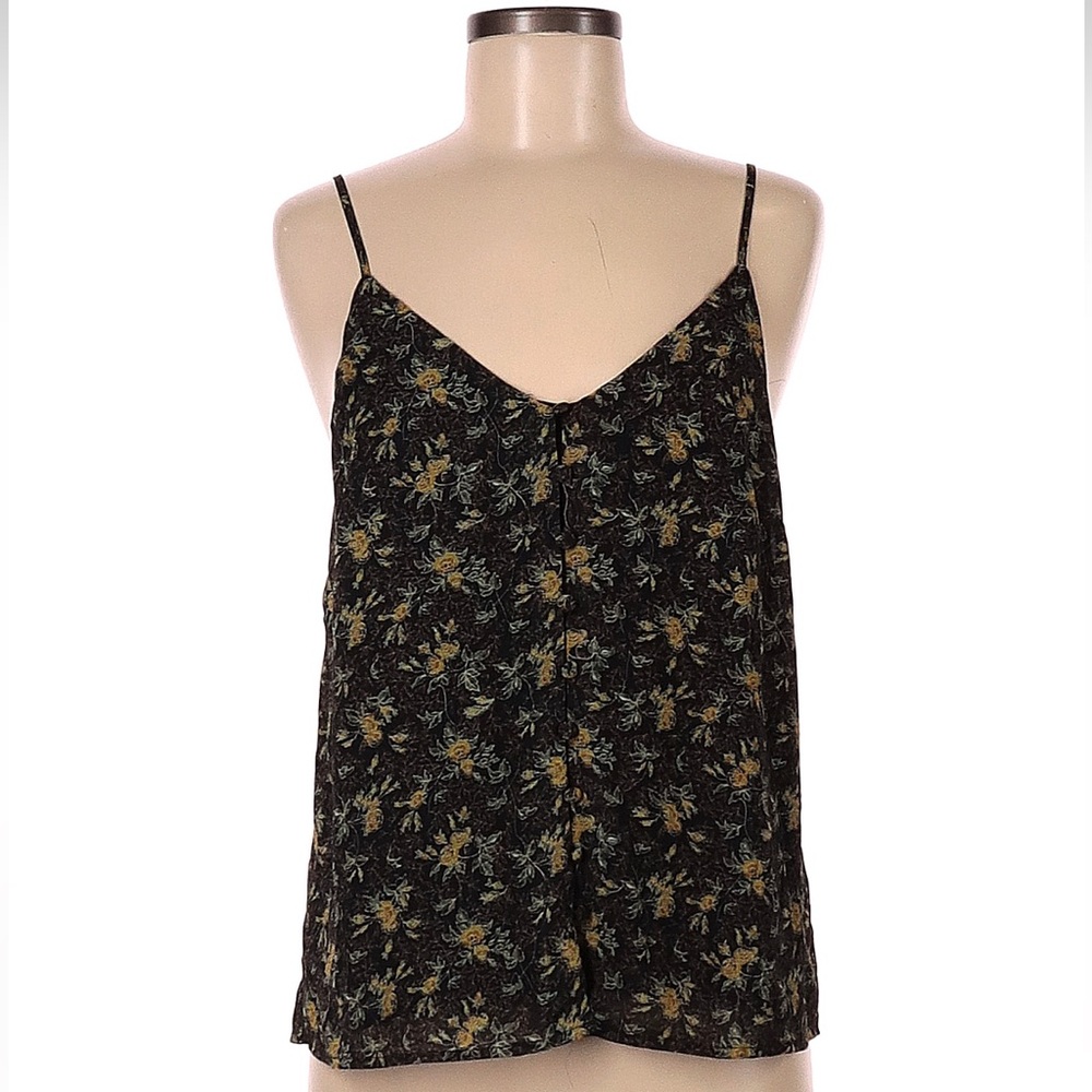 Frank & Oak Floral Black and Gold Women's Top